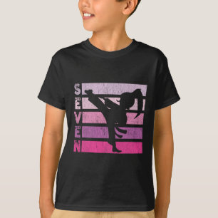 Camiseta Karate Birthday, 7 Anos Ano Taekwondo Garota 7 Bir