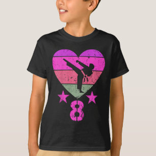 Camiseta Karate Birthday, 8 anos Menina 8º aniversário K