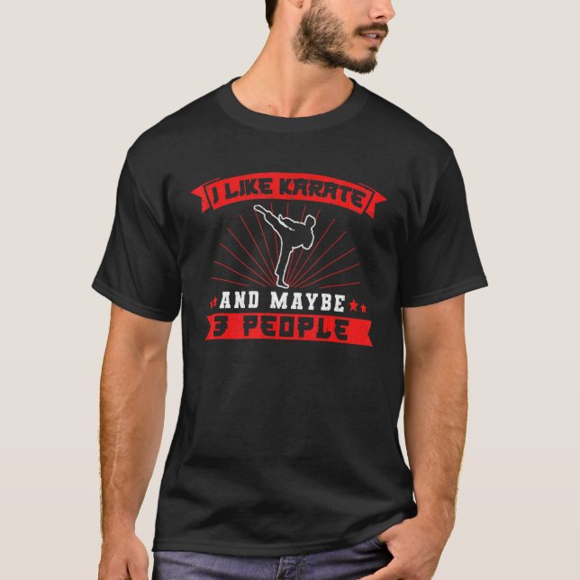 Camiseta Karate Black Belt Gi Uniform Eu Gosto De Karate E  (Frente)
