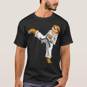 Camiseta Karate Black Belt Sloth Lover Japonês Arte Marcial