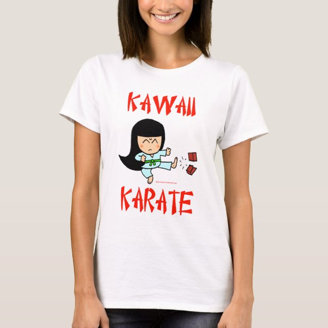 Camiseta karaté bonito do chibi das artes marciais do (Frente)