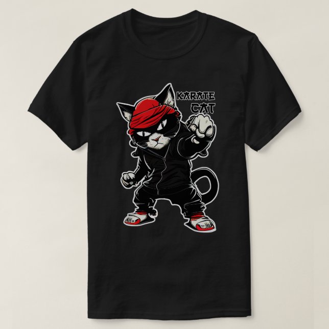 Camiseta Karate Cat (Frente do Design)