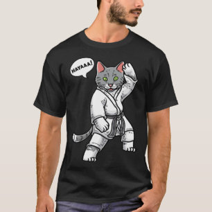 Camiseta Karate Cat Black Belt Treinamento Marcial Taekwond