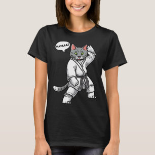 Camiseta Karate Cat Black Belt Treinamento Marcial Taekwond