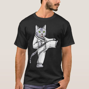 Camiseta Karate Cat Black Belt Treinamento Marcial Taekwond