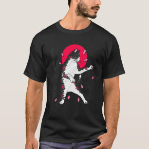 Camiseta Karate Cat Parody Red Sun Samurai
