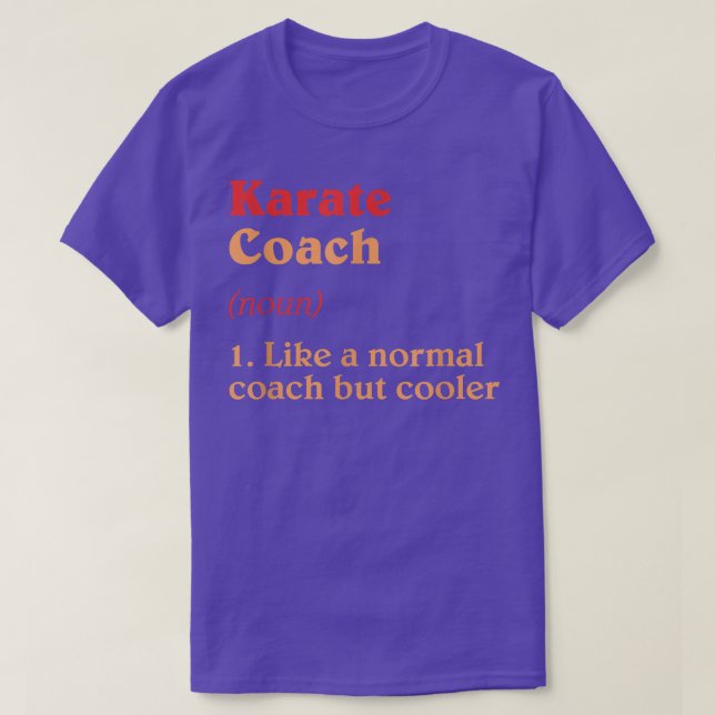 Camiseta Karate Coach Definition Funny Sensei Humor  (Frente do Design)