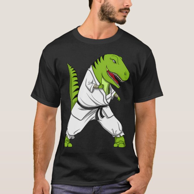 Camiseta Karate do Dinossauro T-Rex (Frente)