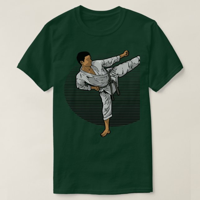 Camiseta Karate Fighter Do A Sidekick Kick (Frente do Design)