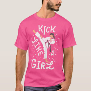 Camiseta Karate Girl Kick Como Um Taekwondo De Kickboxe