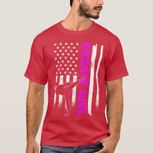 Camiseta Karate Girl Teen American Flag Karate Daughter 