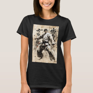 Camiseta Karate Kyokushin Caligrafia Japonesa Artes Marciai