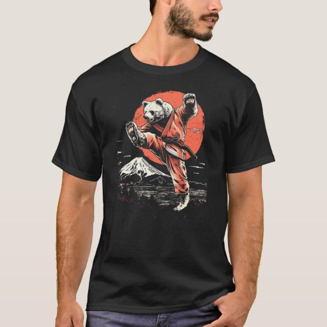 Camiseta Karate Martial Arts Grizzly Bear Karate bear (Frente)