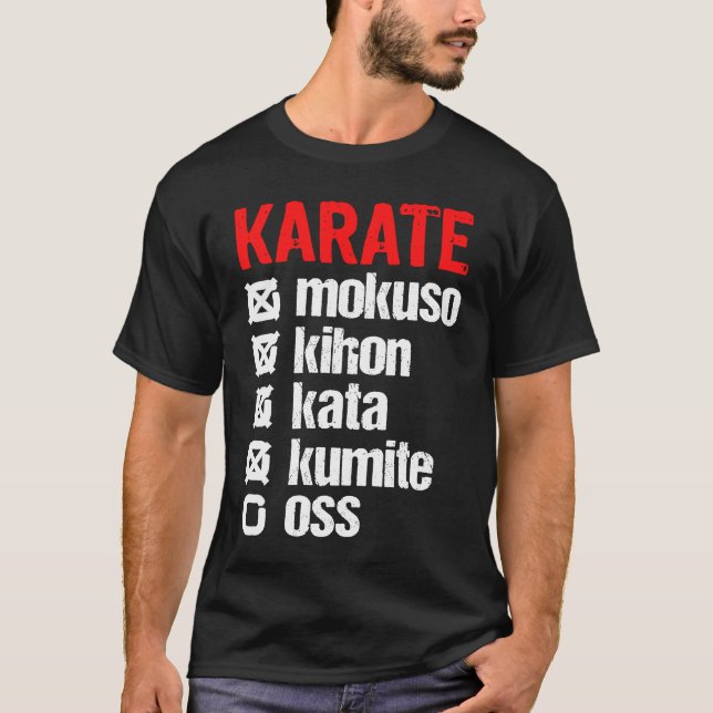 Camiseta Karate Mokuso Kihon Kata Kumite Training  Shotokan (Frente)