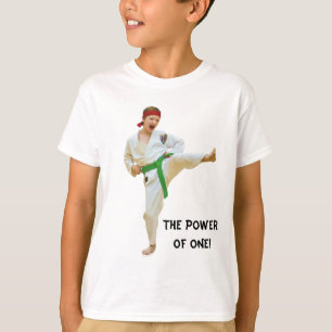 Camiseta Karaté que retrocede, cinto verde, customizável,