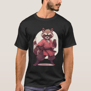 Camiseta Karate Raccoon Anime Racoon Artes Marciais T Marci