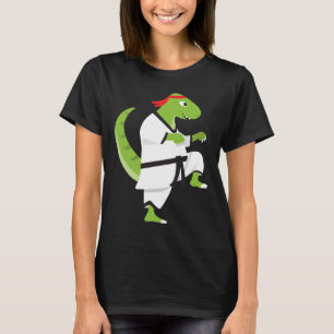 Camiseta Karate T-rex Legal Bonito Lutador Dinossauro Hallo