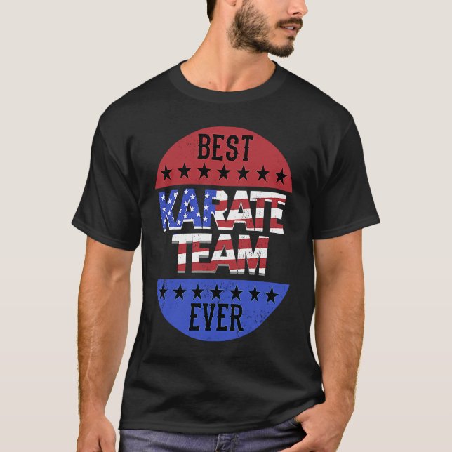 Camiseta Karate Team Independence Day Patriotic Karateka US (Frente)