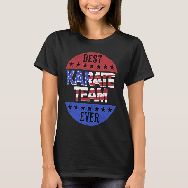 Camiseta Karate Team Independence Day Patriotic Karateka US (Frente)