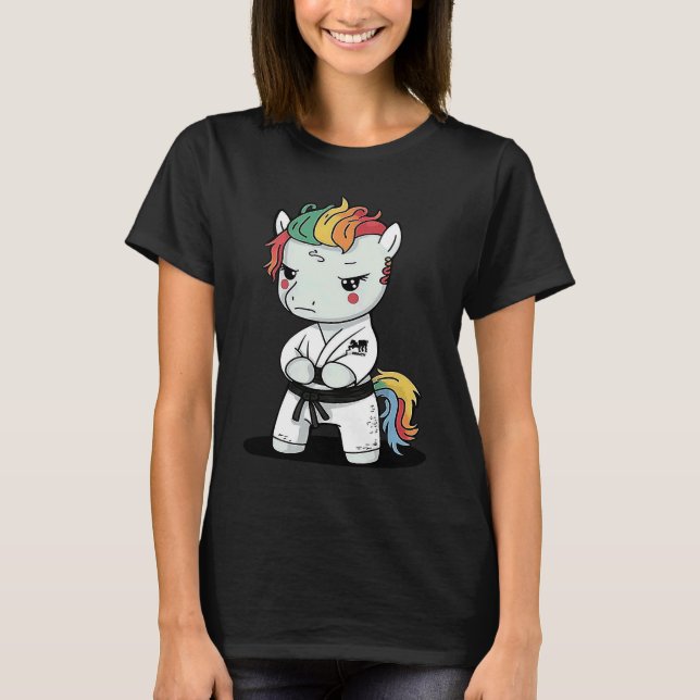 Camiseta Karate Unicorn in Keikogi  Japanese Karateka (Frente)
