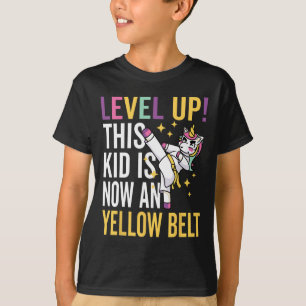 Camiseta Karate Uniform Unicorn Level Up Yellow Belt Prêmio