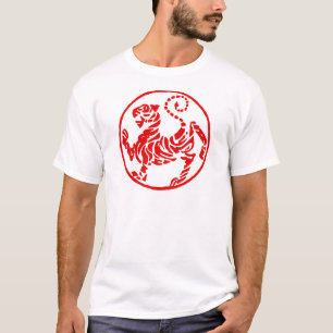 Camiseta Karaté vermelho do japonês do tigre de Sun de