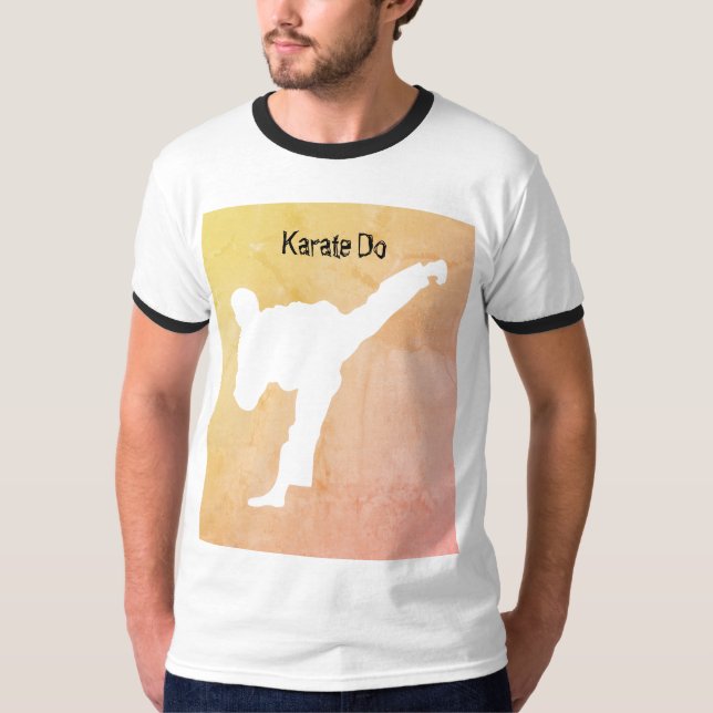 Camiseta Karato de Artes Marciais do Japão Negro e Branco (Frente)