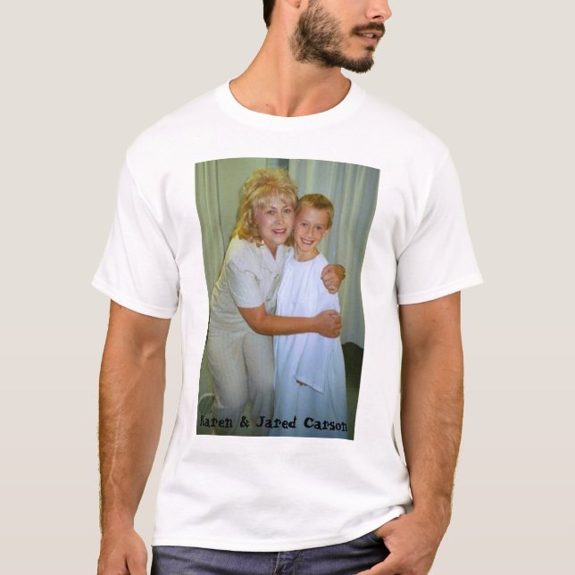 Camiseta Karen jared o baptismo, a Karen & o Jared Carson (Frente)