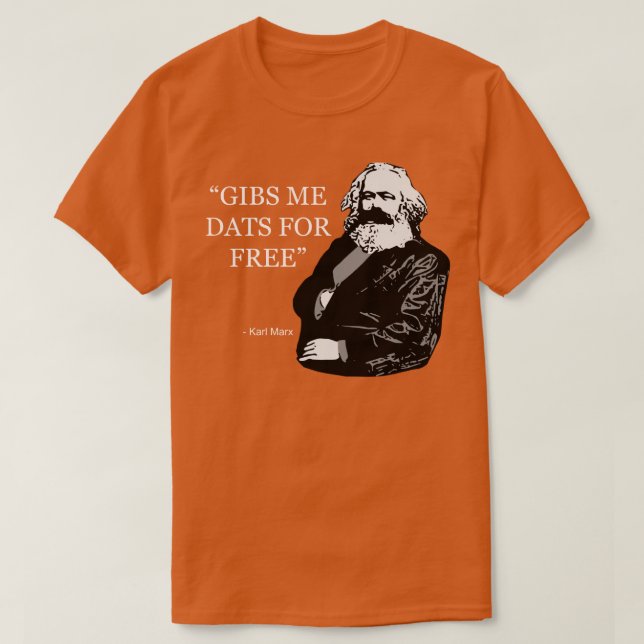 Camiseta Karl Marx Cotação Gibi Datas De Gratuito (Frente do Design)