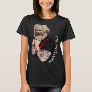 Camiseta Karl Marx Pop Art Revolution Rocks Tattoo Vintage