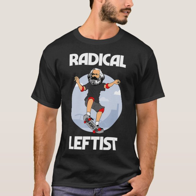 Camiseta Karl Marx Skateboard Radical Leftist Funny (Frente)