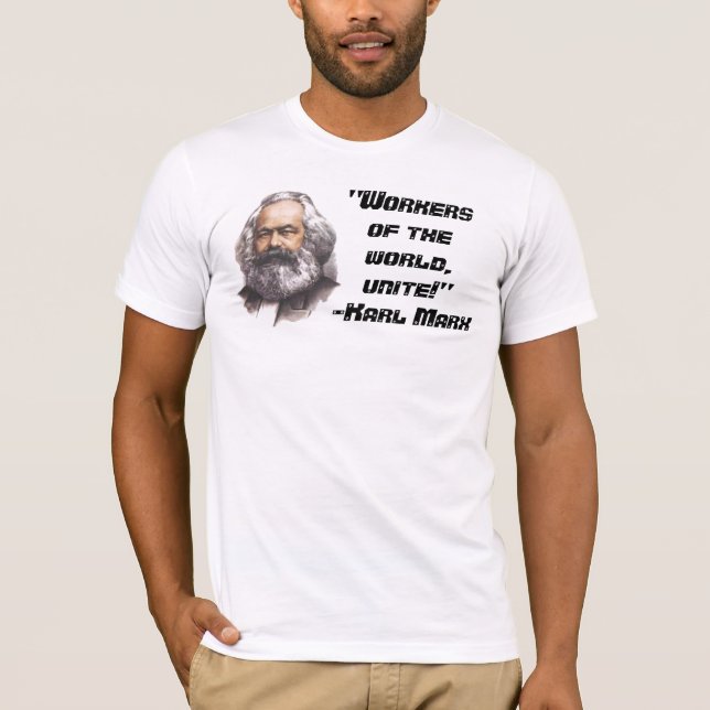 Camiseta Karl Marx "trabalhadores do mundo, une-se!" (Frente)