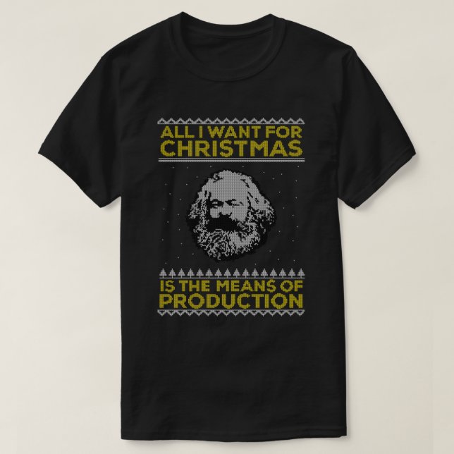 Camiseta Karl Marx Ugly Christmas Sweater - Tudo o que eu q (Frente do Design)