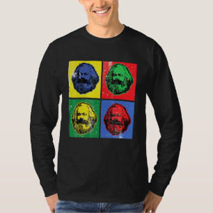Camiseta Karl Marx Vintage Retro-Pop Art Para O Socialismo