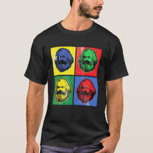 Camiseta Karl Marx Vintage Retro-Pop Art Para O Socialismo