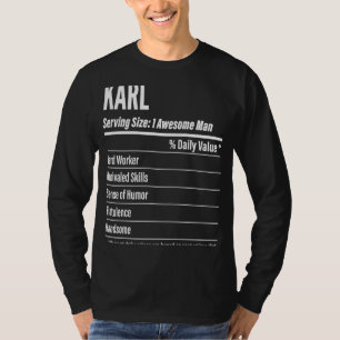 Camiseta Karl Nutritional Facts Servindo Calorias de Tamanh