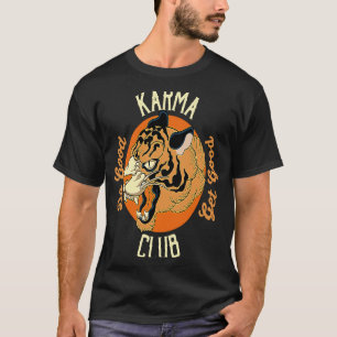 Camiseta Karma Club Do Good Get Good Tiger Face Big Cat Ani