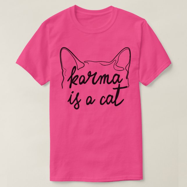 Camiseta Karma é um gato (Frente do Design)