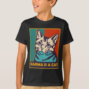 Camiseta Karma É Um Gato Com Animais De Amor Mulheres Gato 