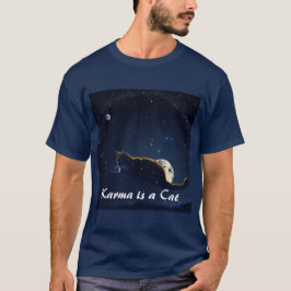 Camiseta Karma é um gato roncando no meu colo