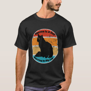 Camiseta Karma É Um Gato Rurindo No Meu Gato De Vintagem Do