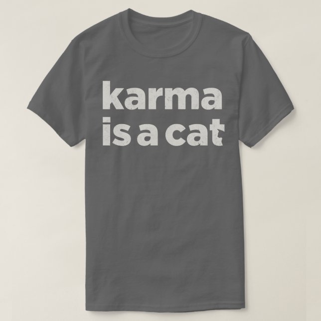 Camiseta Karma é um gato sutil (Frente do Design)
