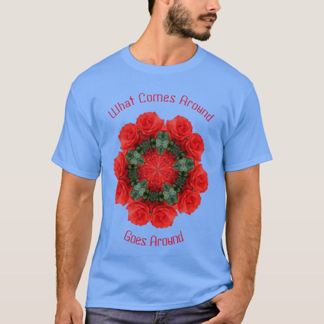 Camiseta Karma entra em torno de Rosas, inspiração (Frente)