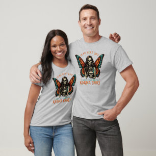 Camiseta Karma Fairy Skeleton com Asas Borboletas