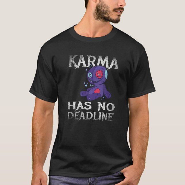 Camiseta Karma Não Tem Destino De Equilíbrio De Prazo (Frente)
