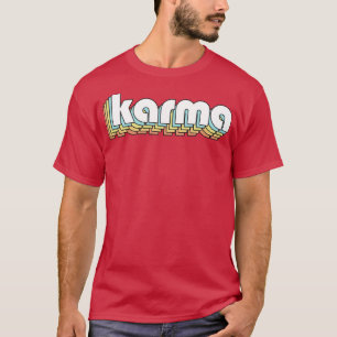 Camiseta Karma Retro Rainbow Tipografia Estilo Esmaecido