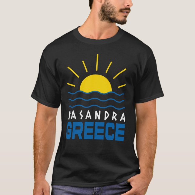 Camiseta Kasandra Grécia Sol e Negro marinho (Frente)