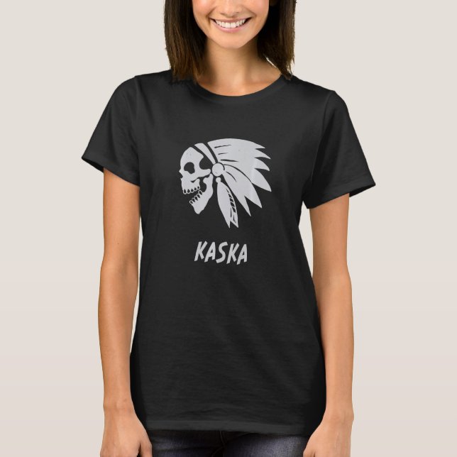 Camiseta Kaska Native American Indian Born Freedom Evil Sku (Frente)