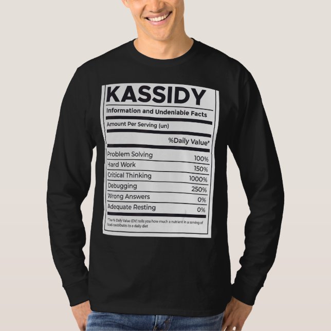 Camiseta Kassidy Nutrition Information Problem Solving Duro (Frente)