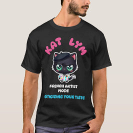 Camiseta Kat Lym French Artist Mode Cat Sticker.